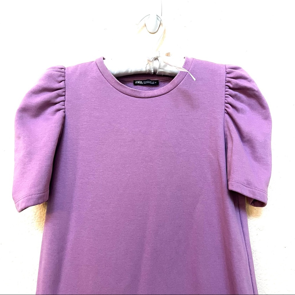 Zara Lilac Lavender Purple Sweatshirt Plush Dress B3/25 - Picture 6 of 12
